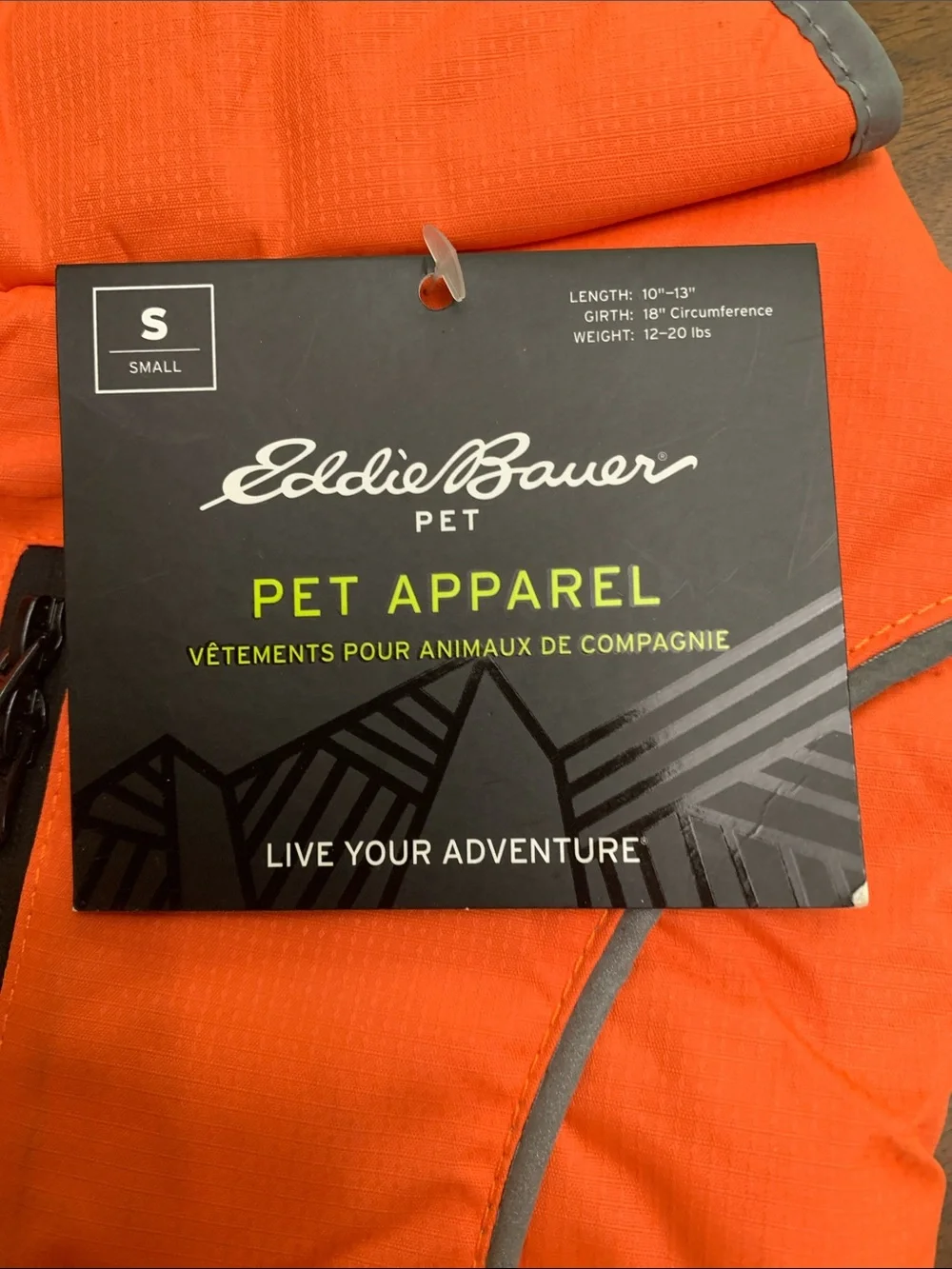 Eddie Bauer Bright Orange Pet Coat with Reflective Trim
